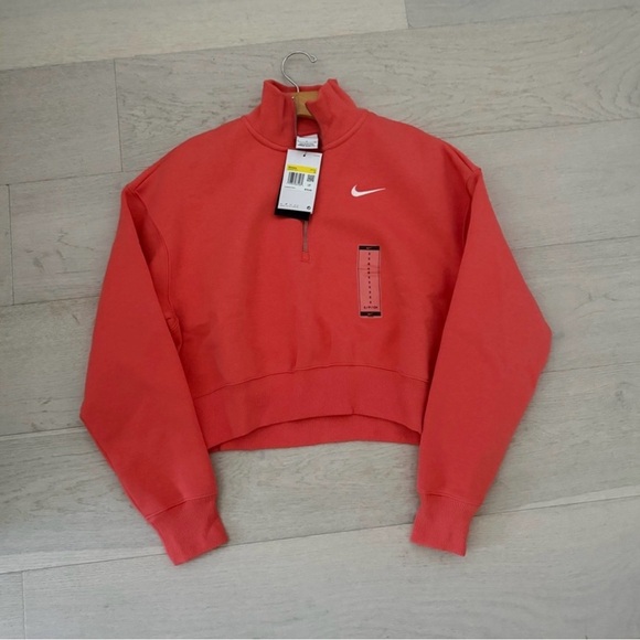Nike Women's Red Half-Zip Sweatshirt - Picture 1 of 2